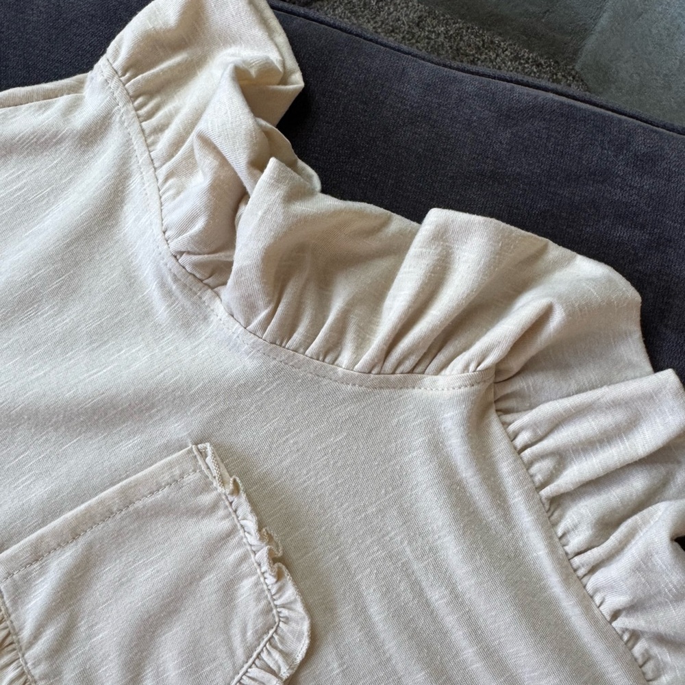 MARELLA Beige Ruffle Sleeve Top - Picture 4 of 7